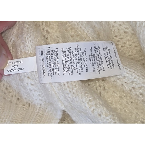 J. Crew Pointelle Cable Knit Mockneck Sweater Women’s Small White Alpaca Blend - Picture 8 of 8